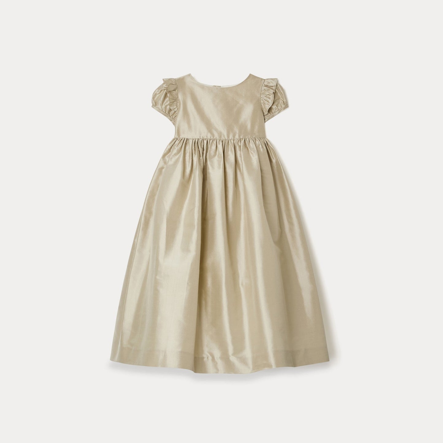 女童香槟色真丝连衣裙