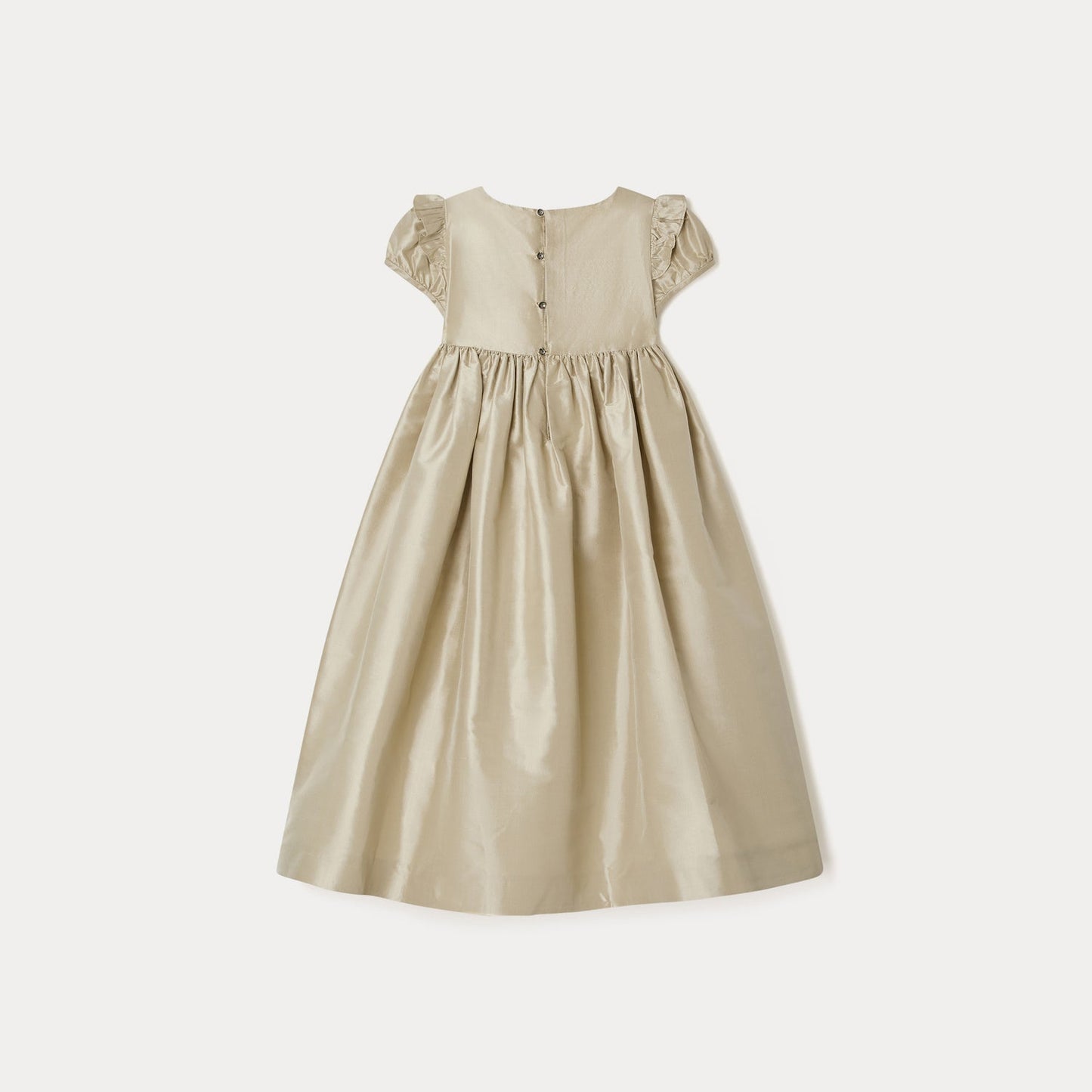 女童香槟色真丝连衣裙