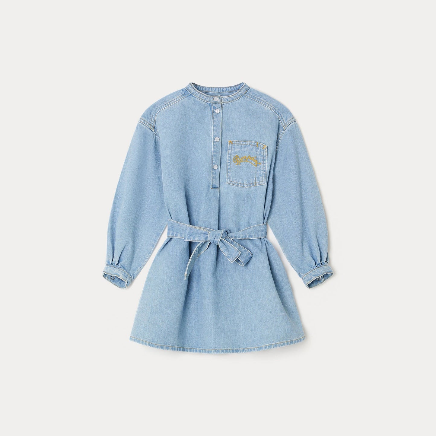 女童蓝色牛仔连衣裙