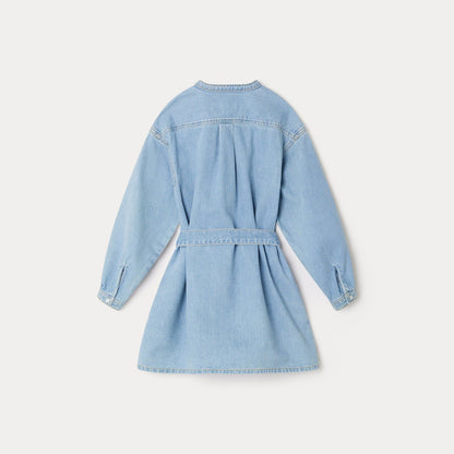 女童蓝色牛仔连衣裙