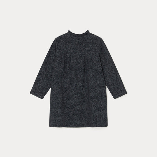 女童深灰色印花棉连衣裙