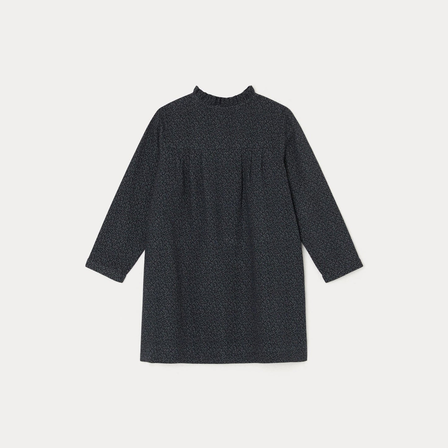 女童深灰色印花棉连衣裙