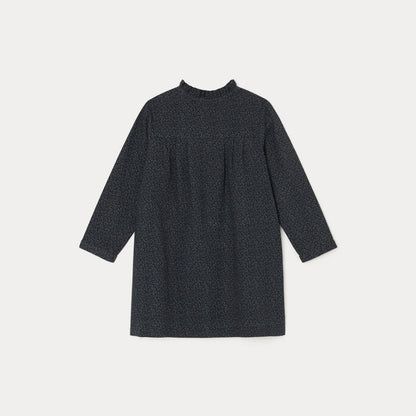 女童深灰色印花棉连衣裙