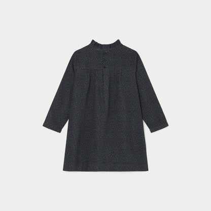 女童深灰色印花棉连衣裙