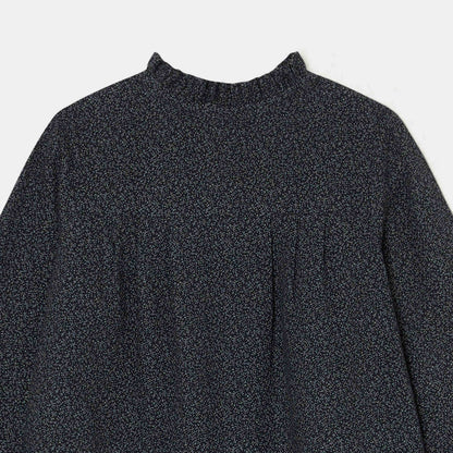 女童深灰色印花棉连衣裙