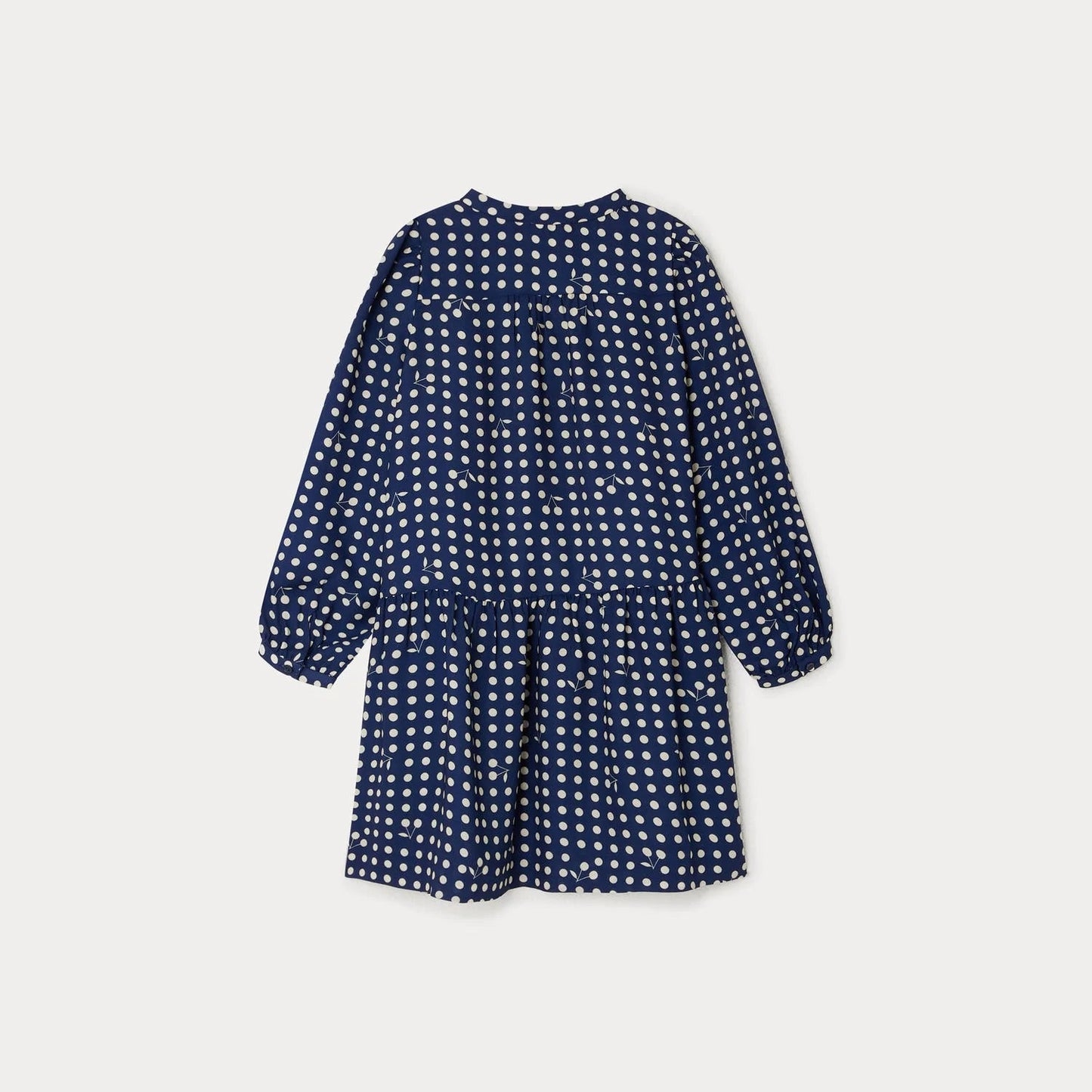 女童蓝色圆点连衣裙