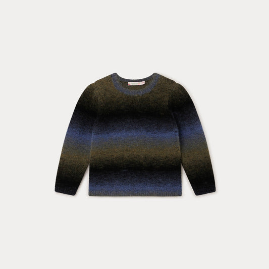 女童深绿色羊毛毛衣