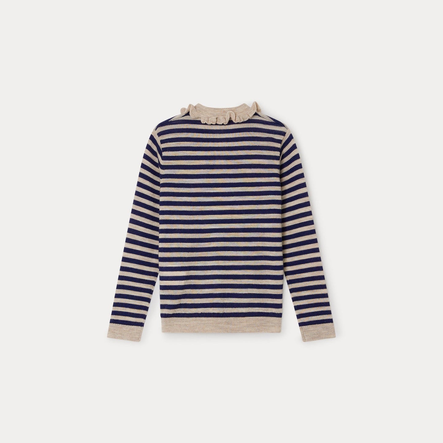 女童蓝色条纹羊毛毛衣