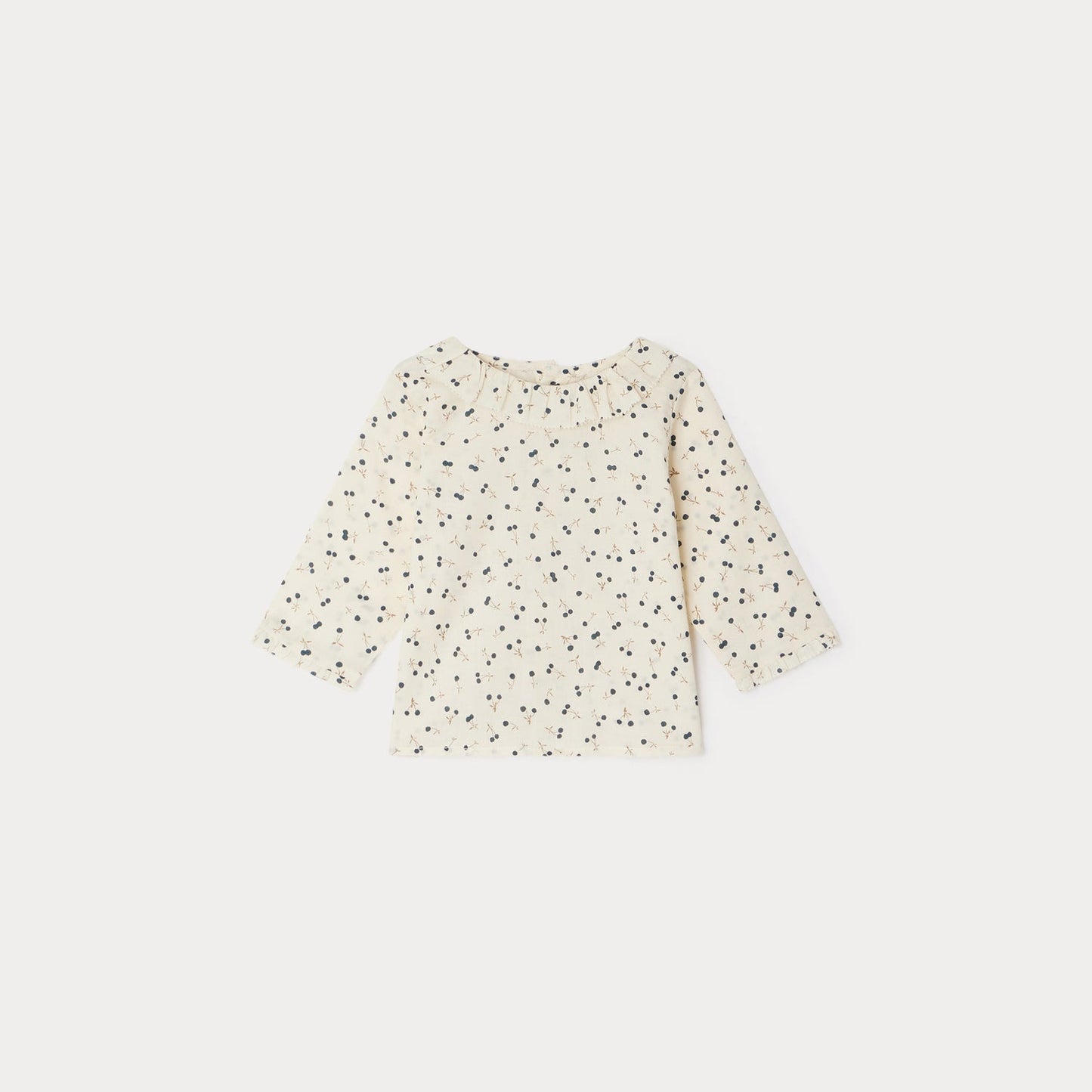 女婴米色Logo棉衬衫