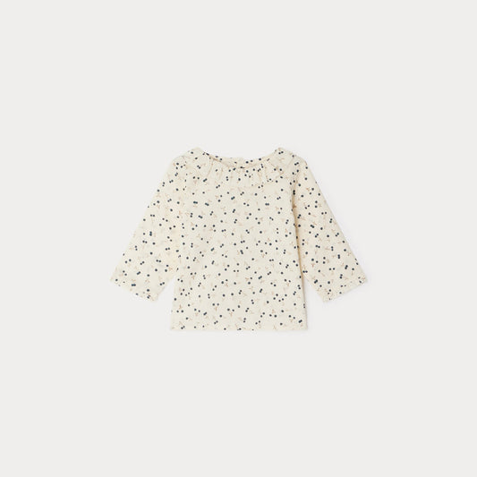 女婴米色Logo棉衬衫