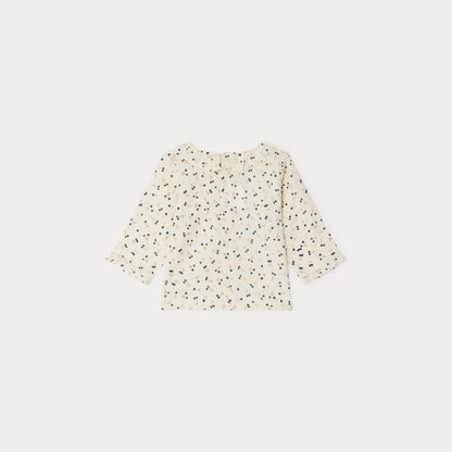 女婴米色Logo棉衬衫