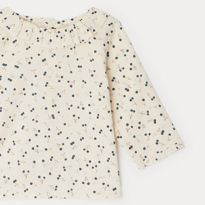 女婴米色Logo棉衬衫