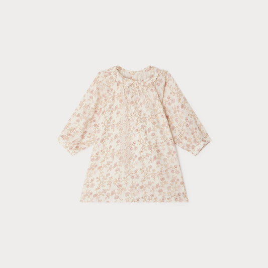 女婴浅粉色碎花连衣裙