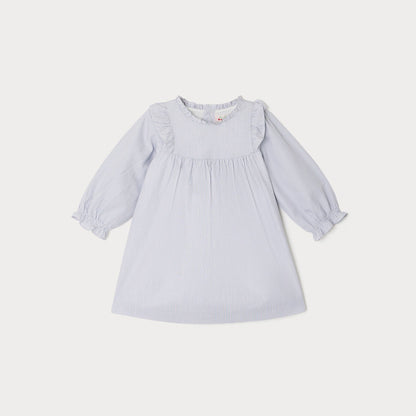 女婴蓝色条纹连衣裙