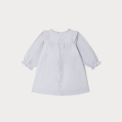 女婴蓝色条纹连衣裙