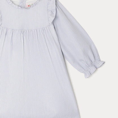 女婴蓝色条纹连衣裙