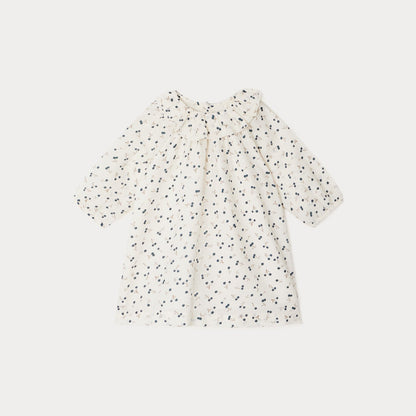 女婴白色Logo棉连衣裙