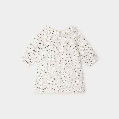 女婴白色Logo棉连衣裙