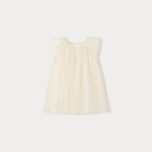 女婴象牙白亮片连衣裙