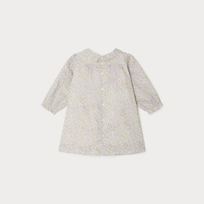 女婴浅粉色碎花连衣裙