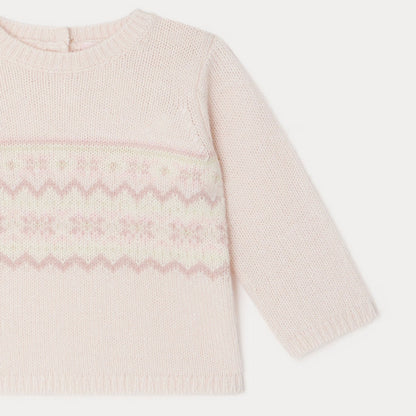 女婴淡粉色羊毛毛衣