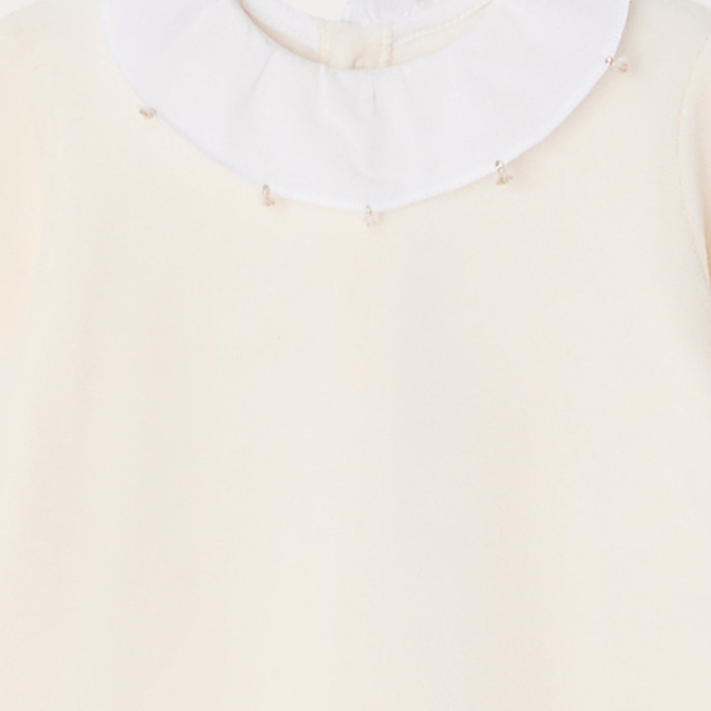 女婴白色荷叶边棉连体衣