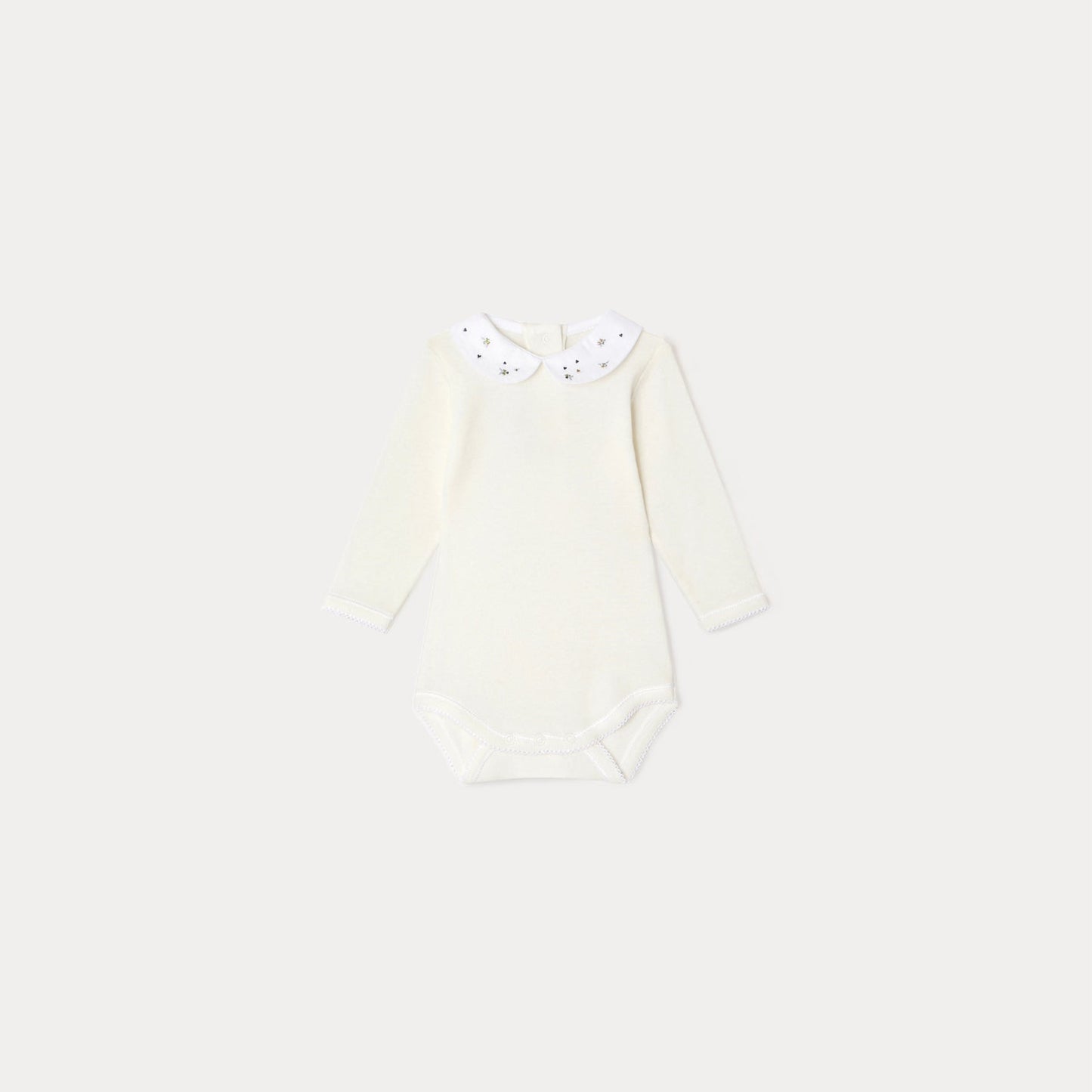 女婴白色棉连体衣