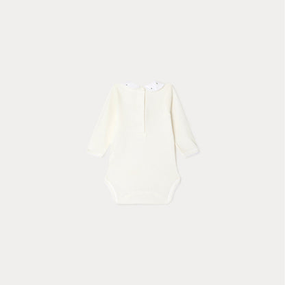 女婴白色棉连体衣