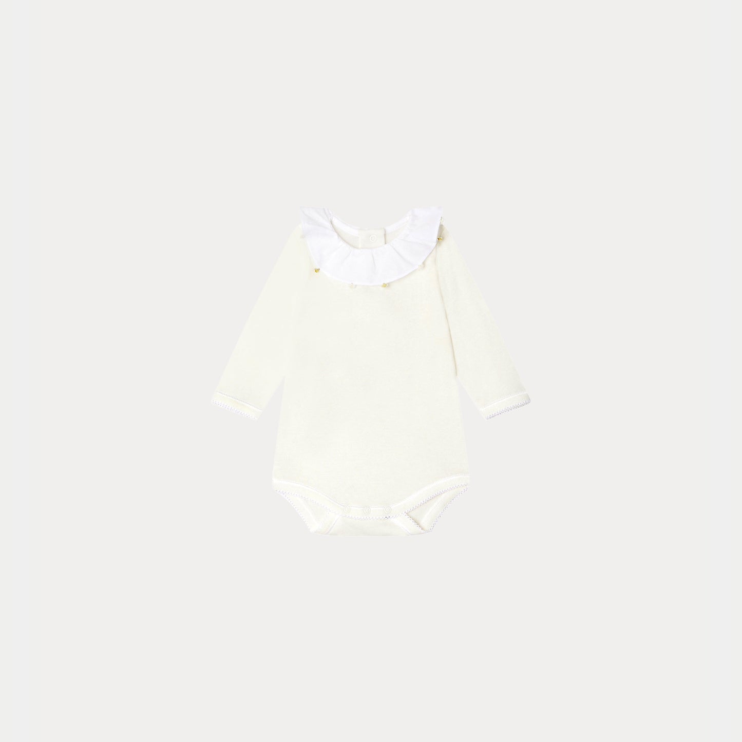 女婴白色棉连体衣