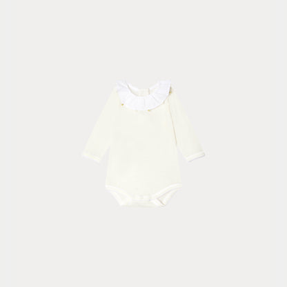 女婴白色棉连体衣