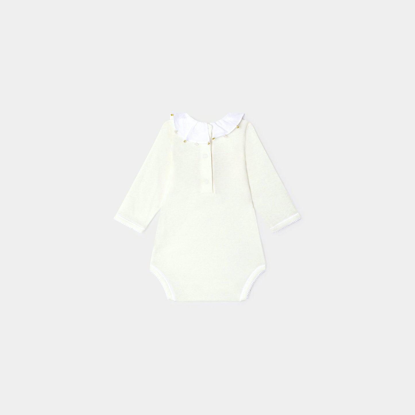 女婴白色棉连体衣