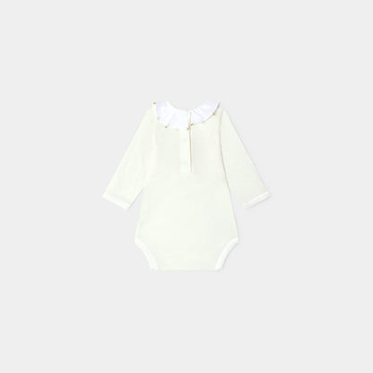 女婴白色棉连体衣