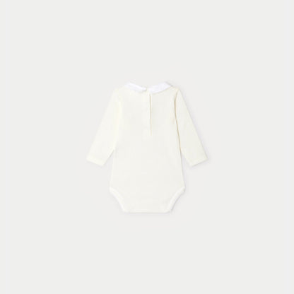 女婴白色棉连体衣