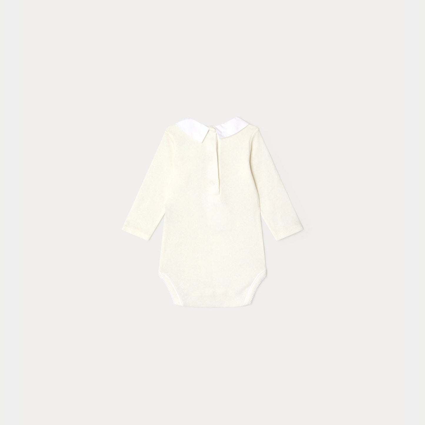 女婴白色棉连体衣