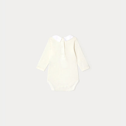 女婴白色棉连体衣