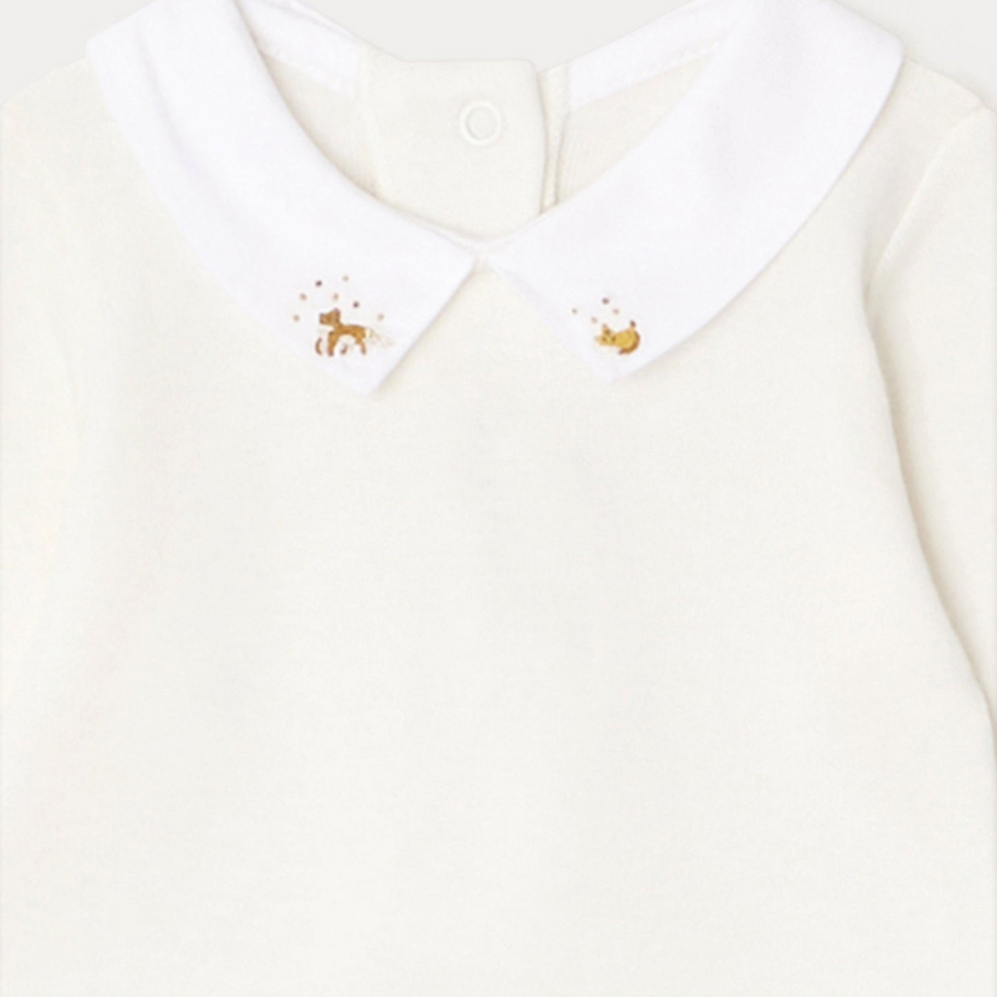 女婴白色棉连体衣