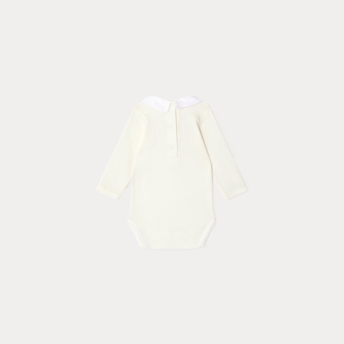 女婴白色棉连体衣