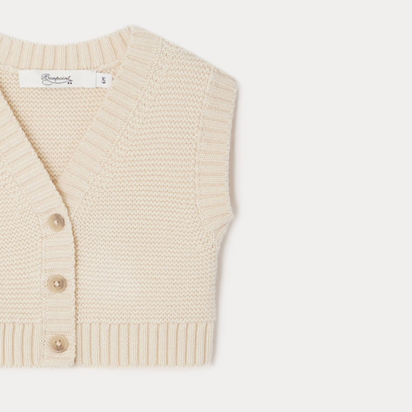 婴儿白色羊毛马甲