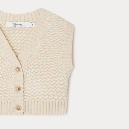 婴儿白色羊毛马甲