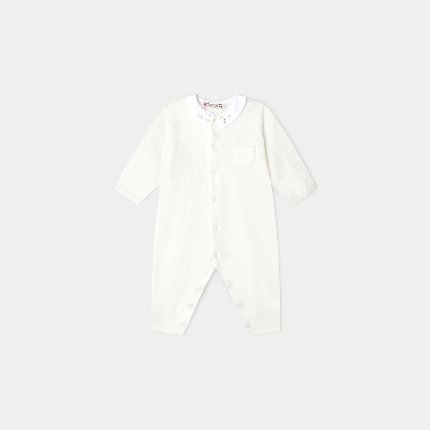 女婴白色棉连体衣