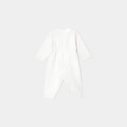 女婴白色棉连体衣