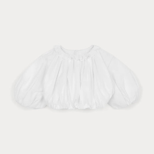 女童白色棉衬衫