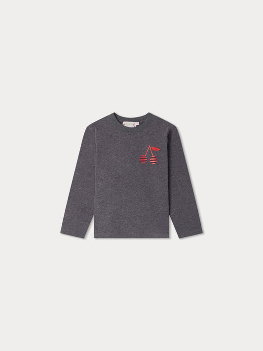 女童灰色Logo棉T恤