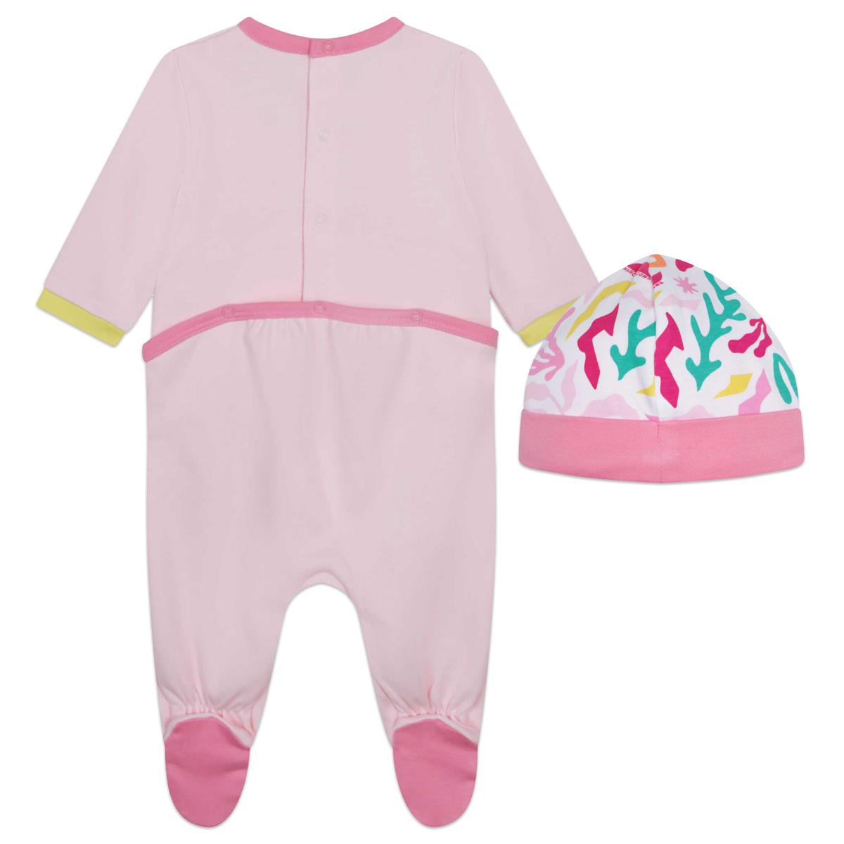 女婴粉色Logo连体衣套装