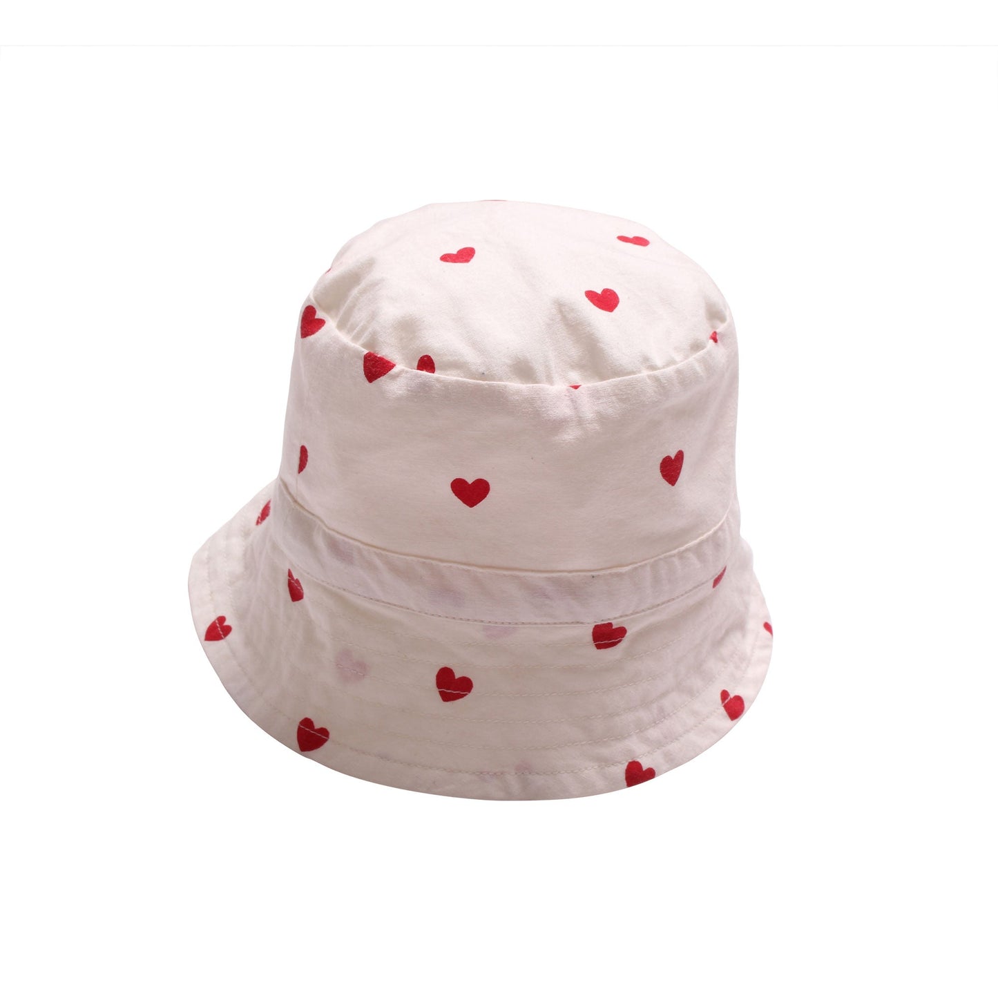 女童白色心形棉帽