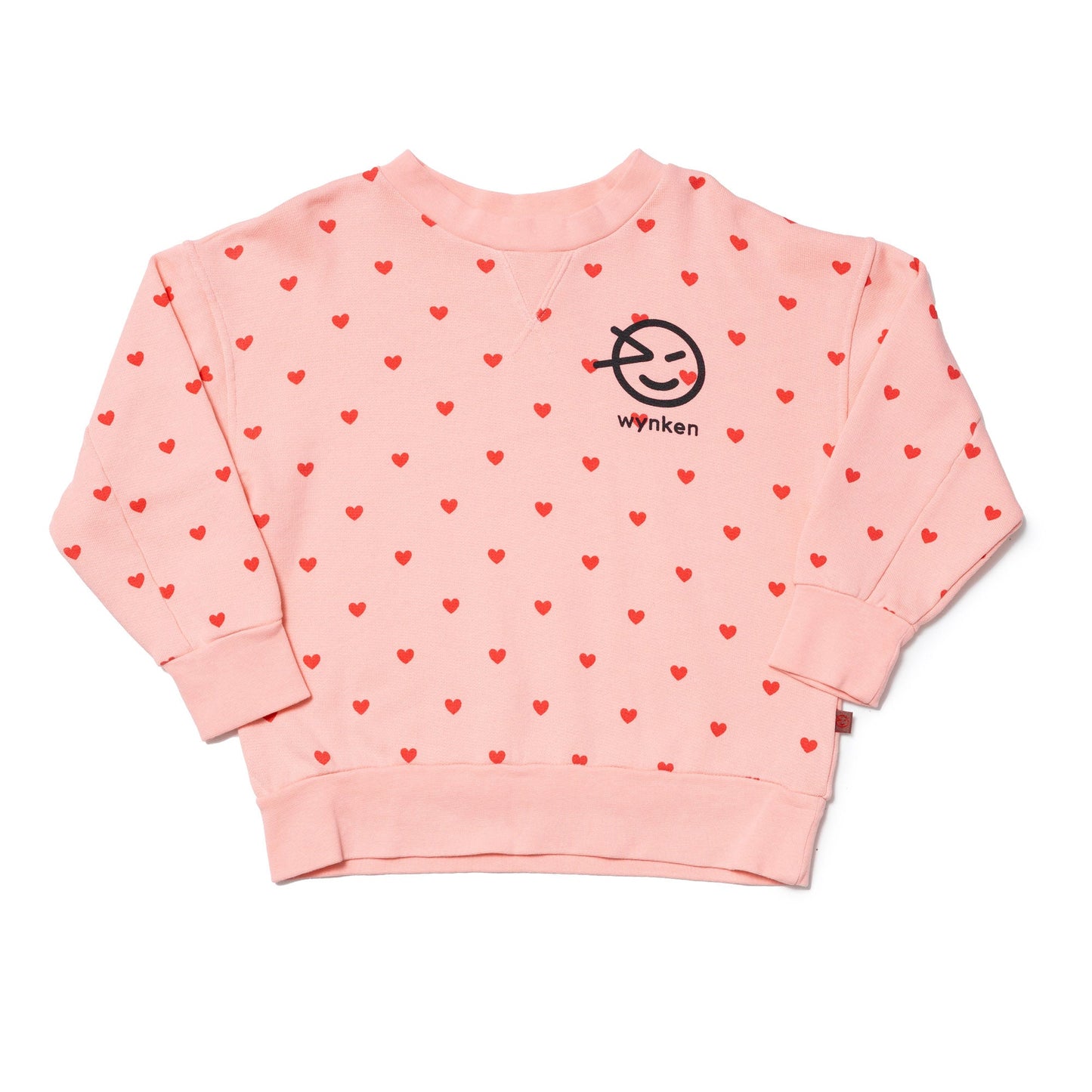 Girls Pink Heart Cotton Sweatshirt