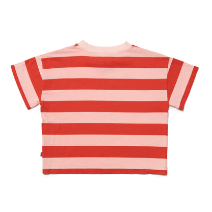 Girls Pink Stripes Cotton T-Shirt