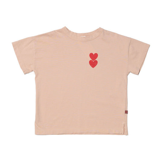 Girls Pink Heart Cotton T-Shirt