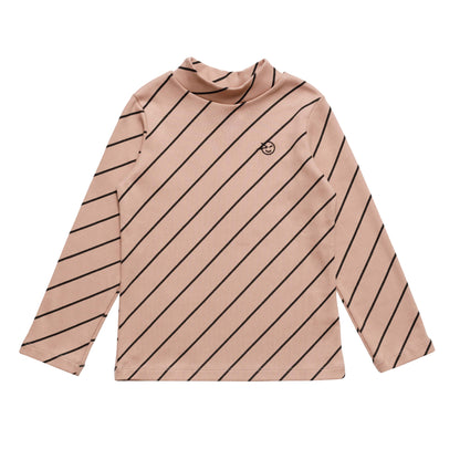 女童粉色条纹棉T恤