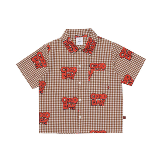 男童焦糖色棉衬衫